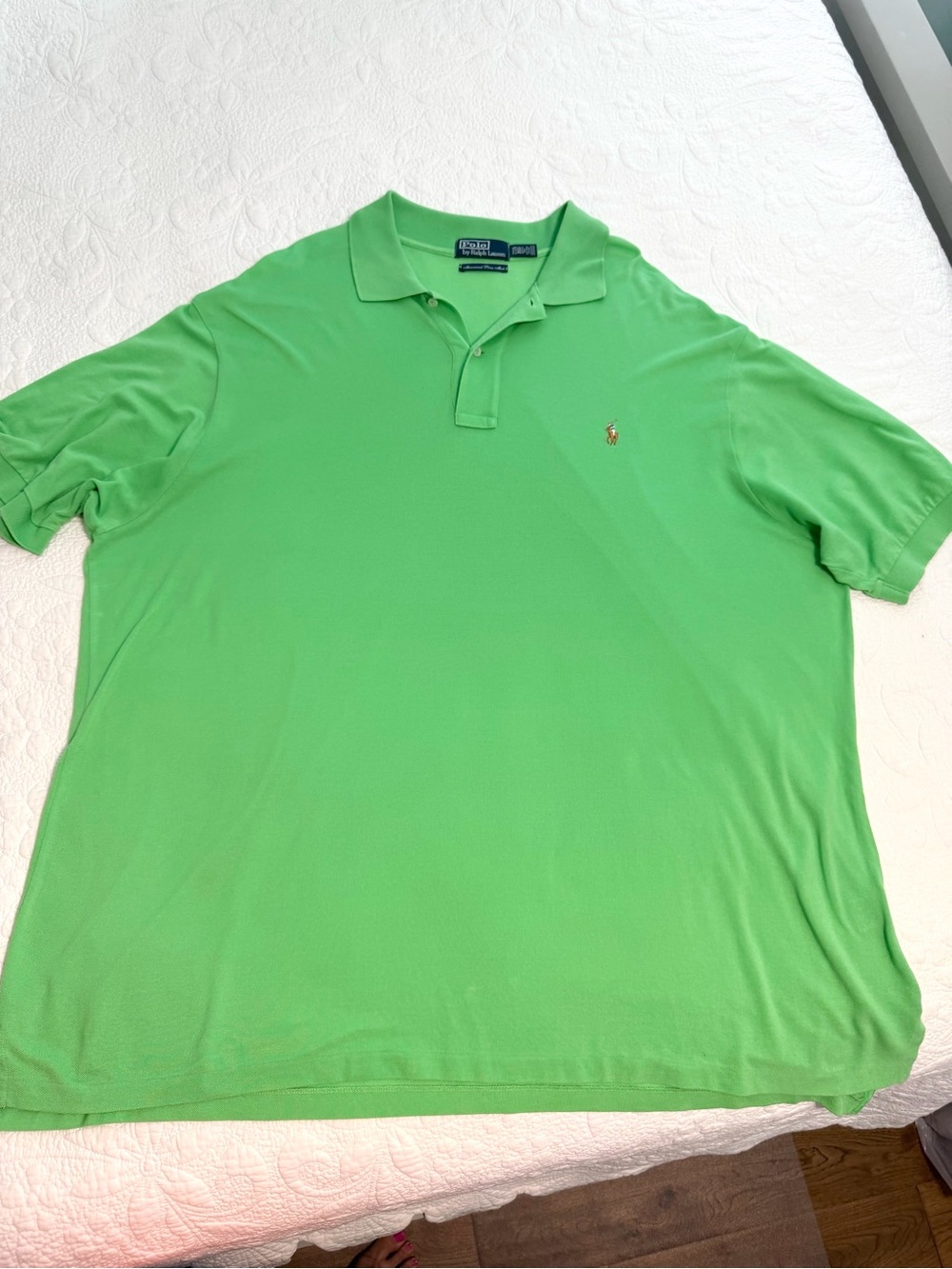 Polo Ralph Lauren Mercerized Pima Mesh Polo Shirt Size 2XB 2XL Green Flesh Pony
